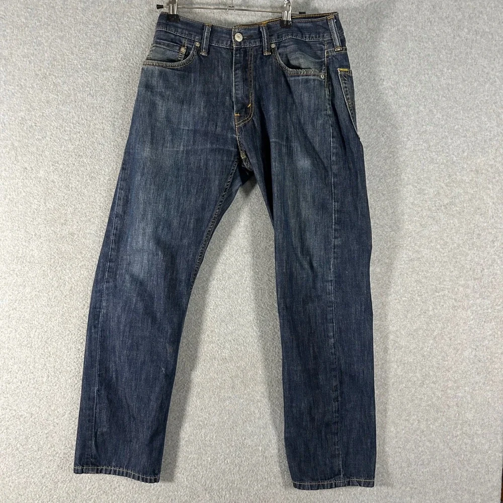 Levi's Jeans 513 Mens 30x27 Dark Wash Denim Slim Straight Casual‎ Classic